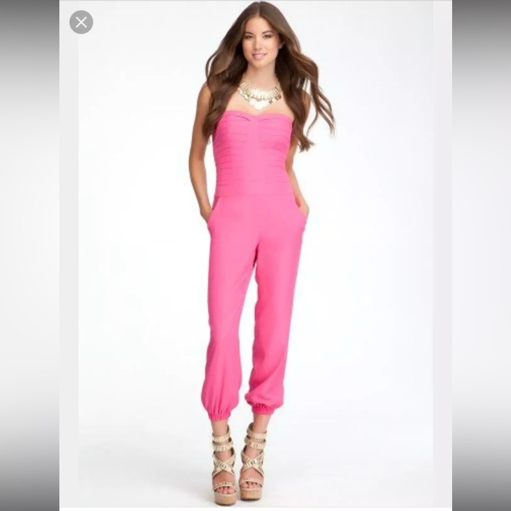 Bebe pleated bodice jumpsuit